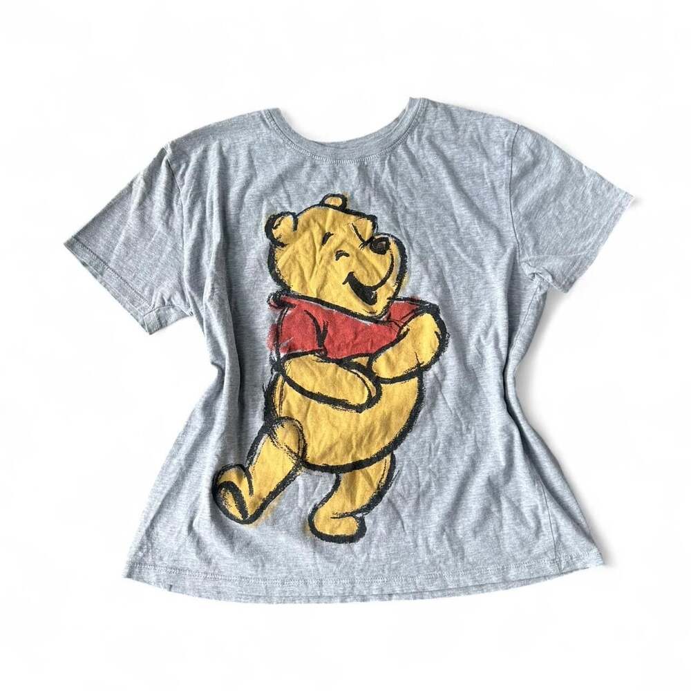 Y2K Disney Winnie the Pooh Gray Baby Tee – Size Small